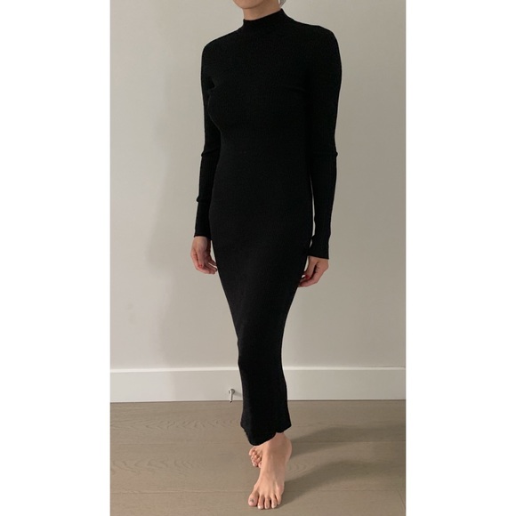Oak + Fort Long Knit Mock Neck Dress Xs - Picture 1 of 2